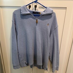 Ralph Lauren Men's Light Blue Zip-Up Sweater